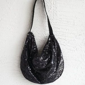 Xhilaration Black Sequin Hobo Bag